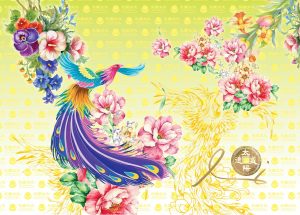 鳳凰圖-2-(金) 晶彩彩圖掛畫2/68X105/導師金印