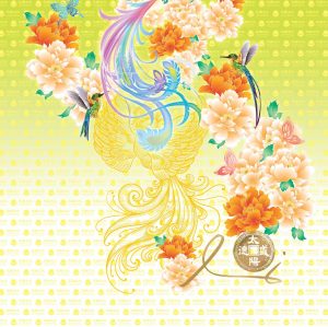 鳳凰圖-5-(金) 晶彩彩圖掛畫5/68X68/導師金印